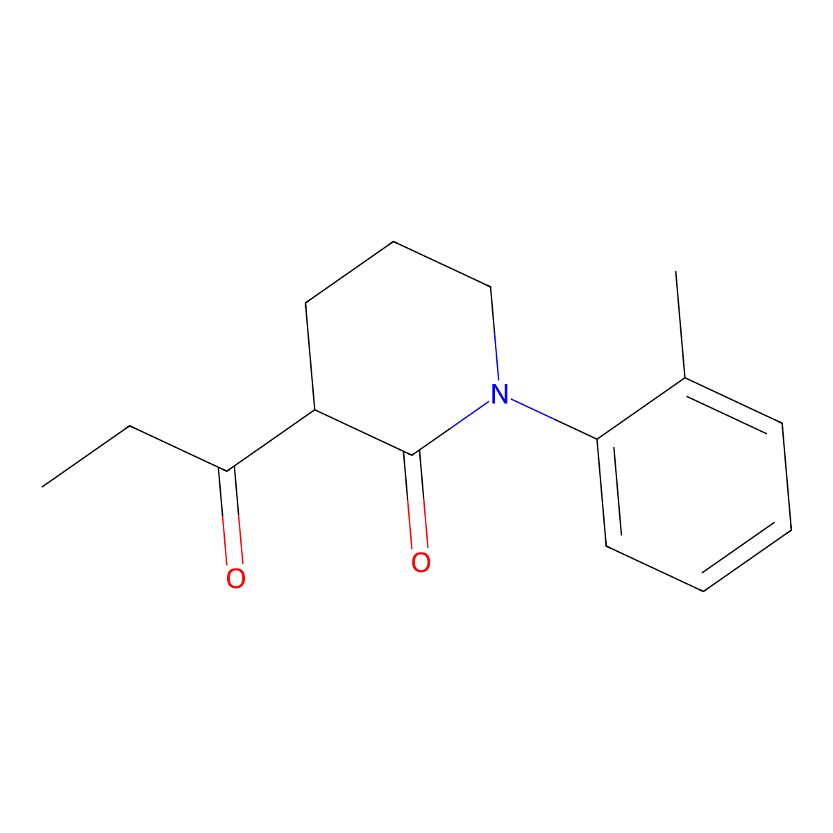 1-(2-Methylphenyl)-3-propanoylpiperidin-2-one molecular structure, CAS 2059932-18-0