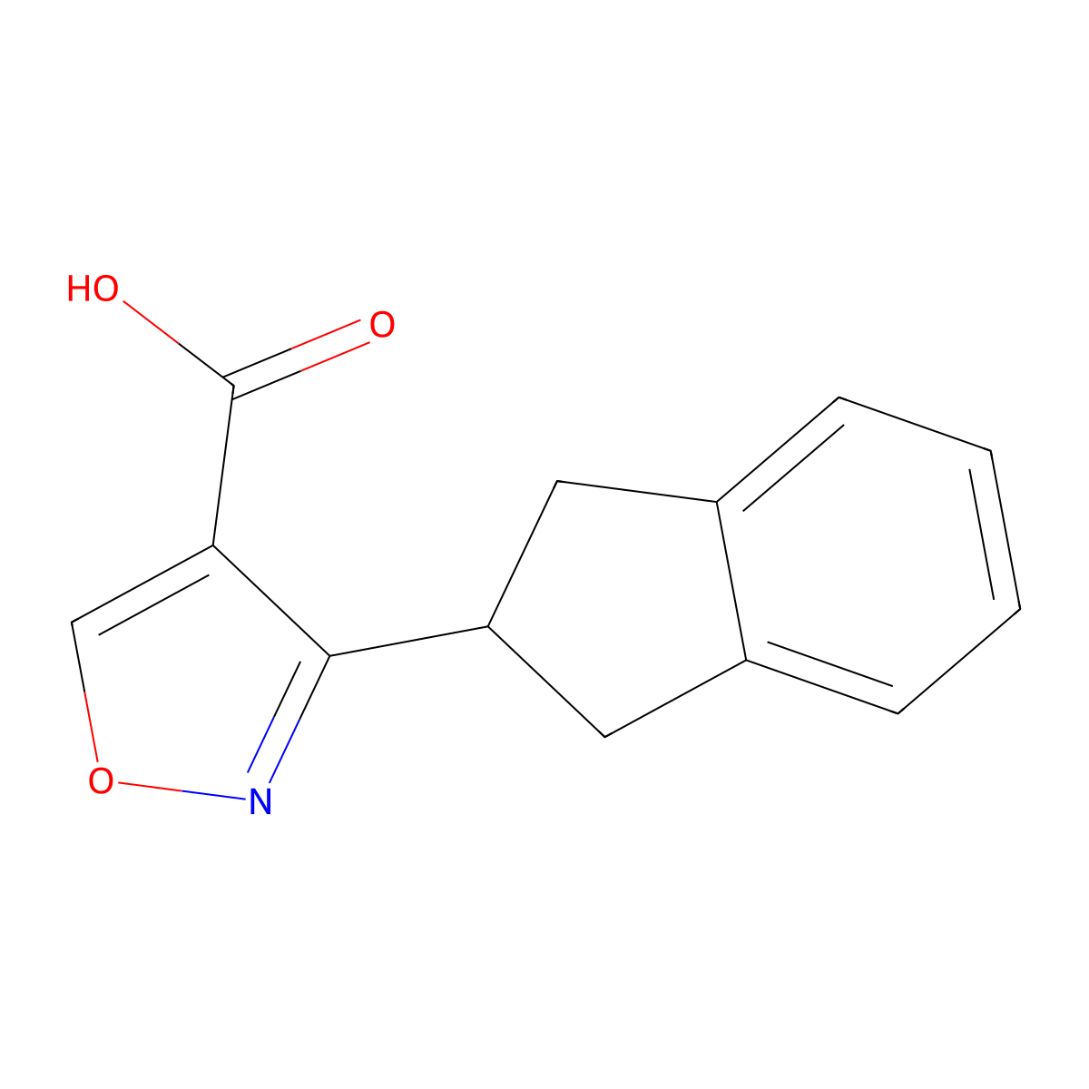 3-(2,3-Dihydro-1H-inden-2-yl)-1,2-oxazole-4-carboxylic acid molecular structure, CAS 2059932-19-1
