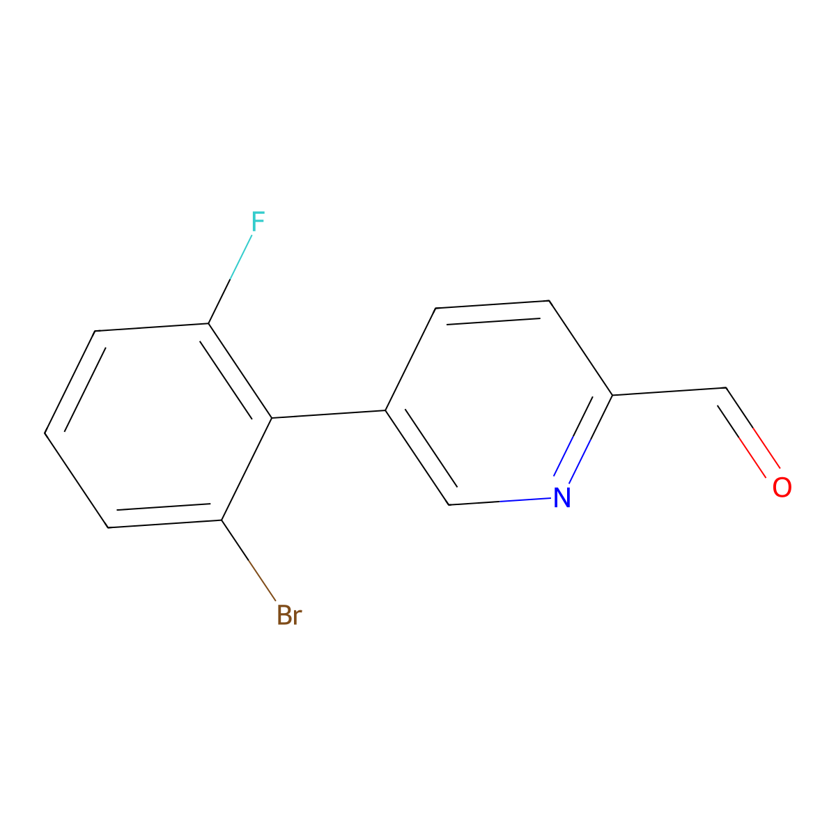 5-(2-Bromo-6-fluorophenyl)pyridine-2-carbaldehyde molecular structure, CAS 2059932-22-6