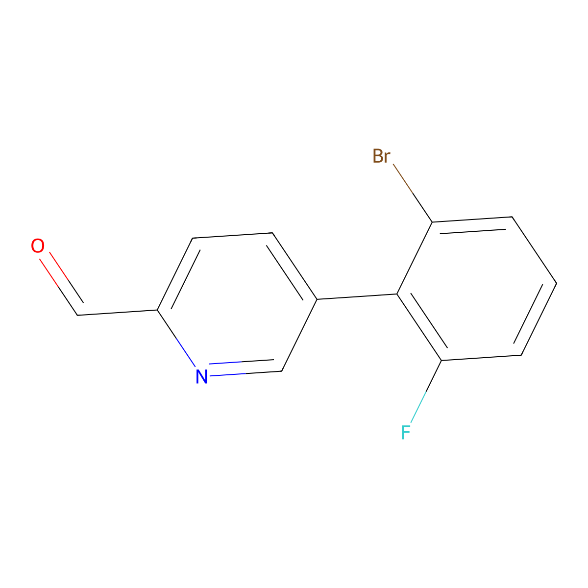5-(2-Bromo-6-fluorophenyl)pyridine-2-carbaldehyde molecular structure, CAS 2059932-22-6