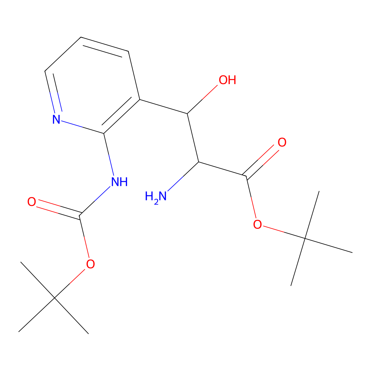 tert-Butyl 2-amino-3-(2-{[(tert-butoxy)carbonyl]amino}pyridin-3-yl)-3-hydroxypropanoate molecular structure, CAS 2059932-26-0