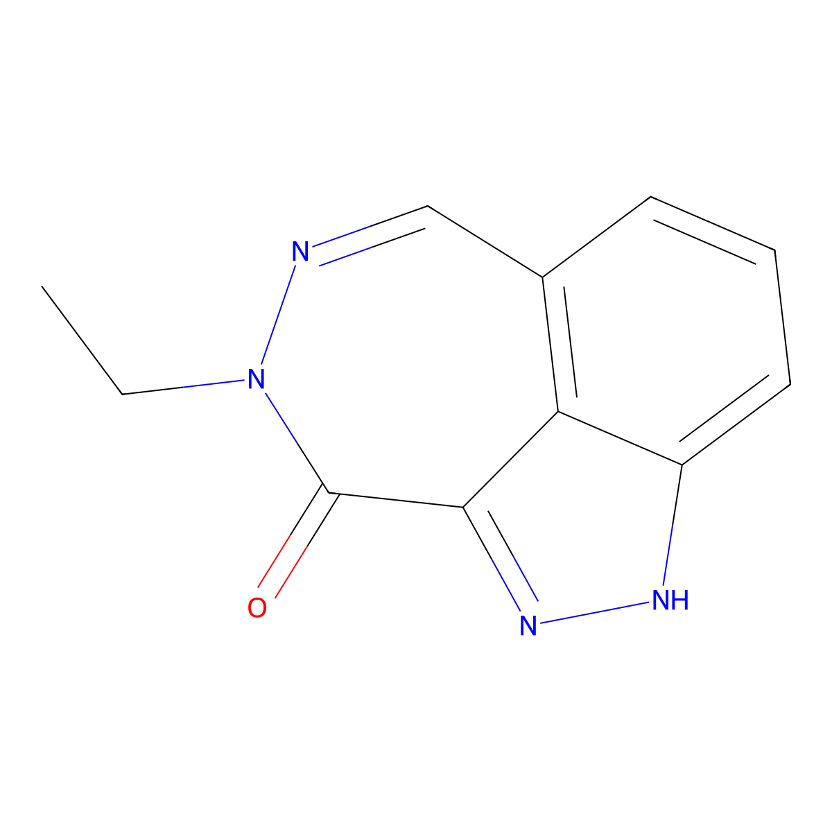 11-Ethyl-2,3,10,11-tetraazatricyclo[6.4.1.0,4,13]trideca-1,4(13),5,7,9-pentaen-12-one molecular structure, CAS 2059932-27-1
