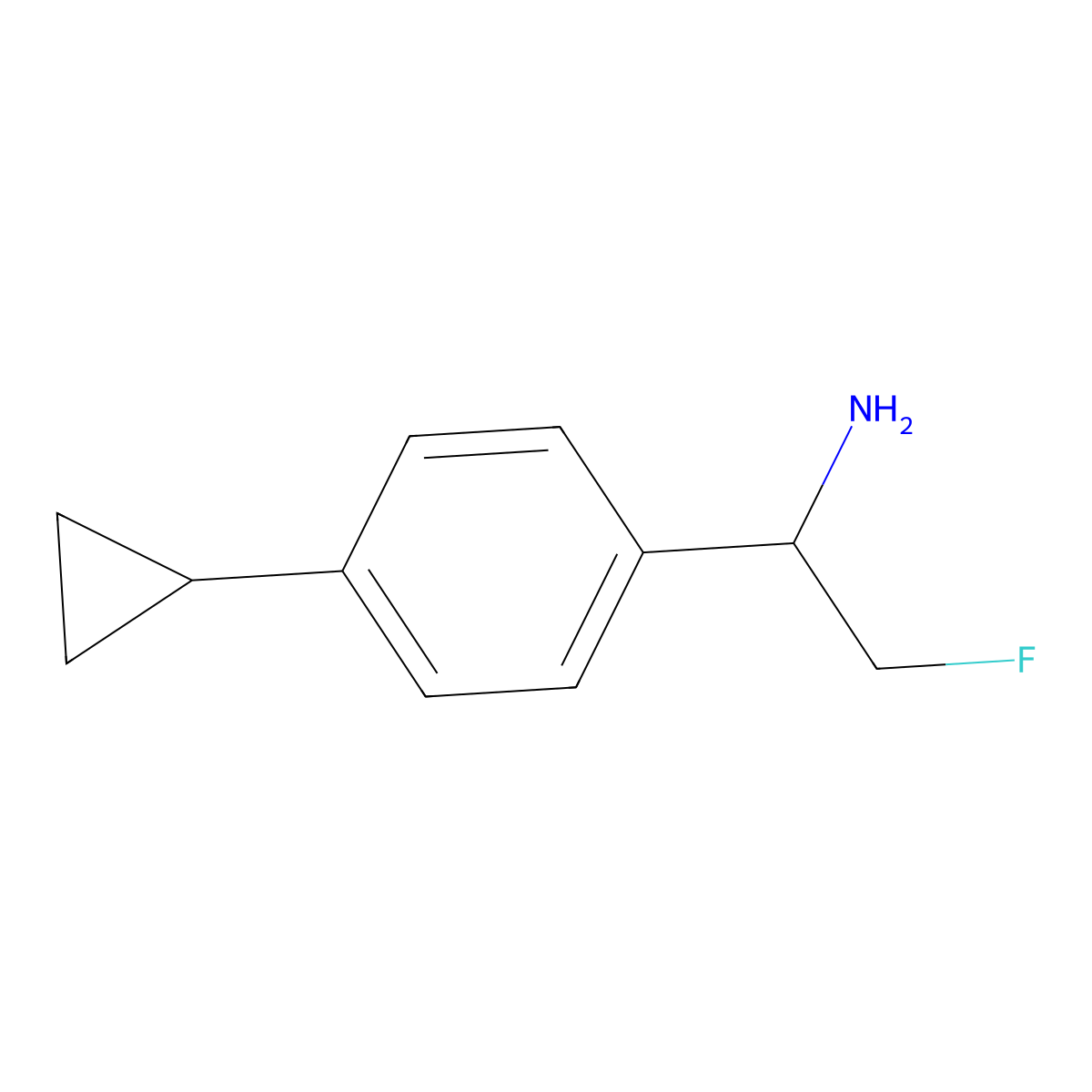 1-(4-Cyclopropylphenyl)-2-fluoroethan-1-amine molecular structure, CAS 2059932-33-9