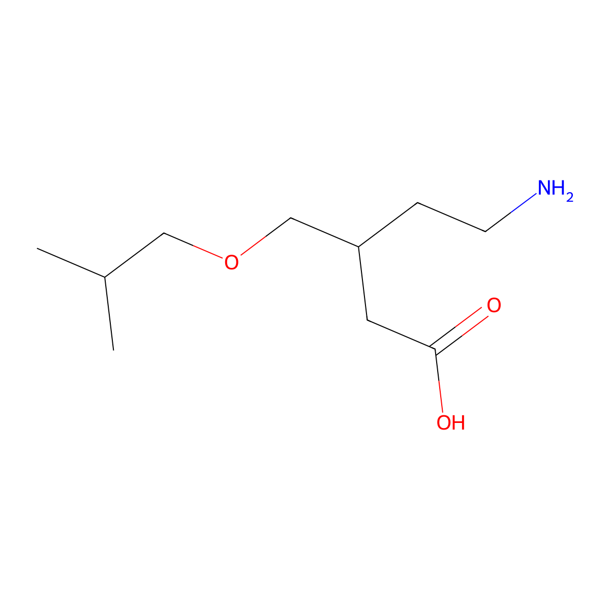 5-Amino-3-[(2-methylpropoxy)methyl]pentanoic acid molecular structure, CAS 2059932-37-3