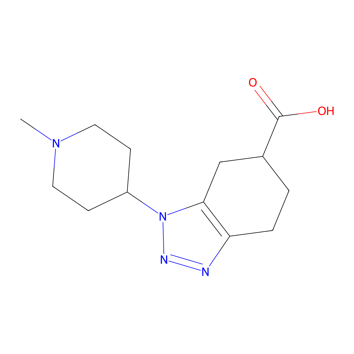1-(1-Methylpiperidin-4-yl)-4,5,6,7-tetrahydro-1H-1,2,3-benzotriazole-6-carboxylic acid molecular structure, CAS 2059932-40-8
