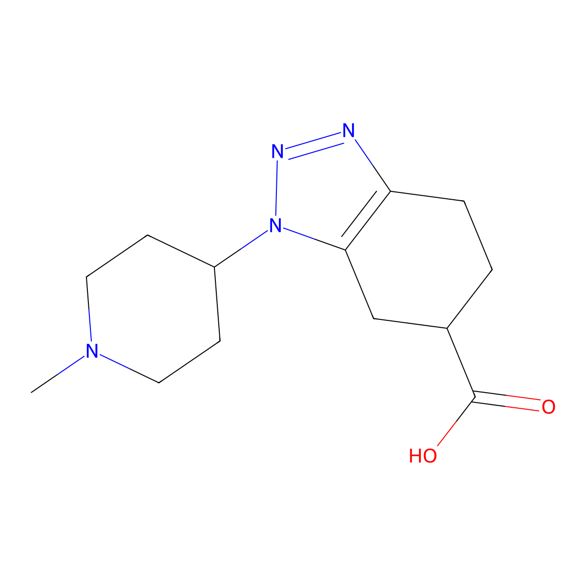 1-(1-Methylpiperidin-4-yl)-4,5,6,7-tetrahydro-1H-1,2,3-benzotriazole-6-carboxylic acid molecular structure, CAS 2059932-40-8