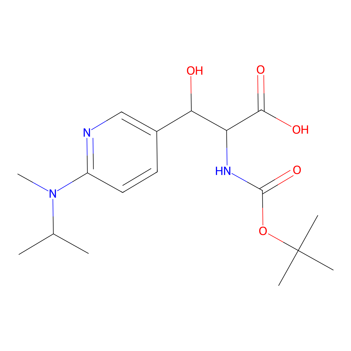 2-{[(Tert-butoxy)carbonyl]amino}-3-hydroxy-3-{6-[methyl(propan-2-yl)amino]pyridin-3-yl}propanoic acid molecular structure, CAS 2059932-44-2