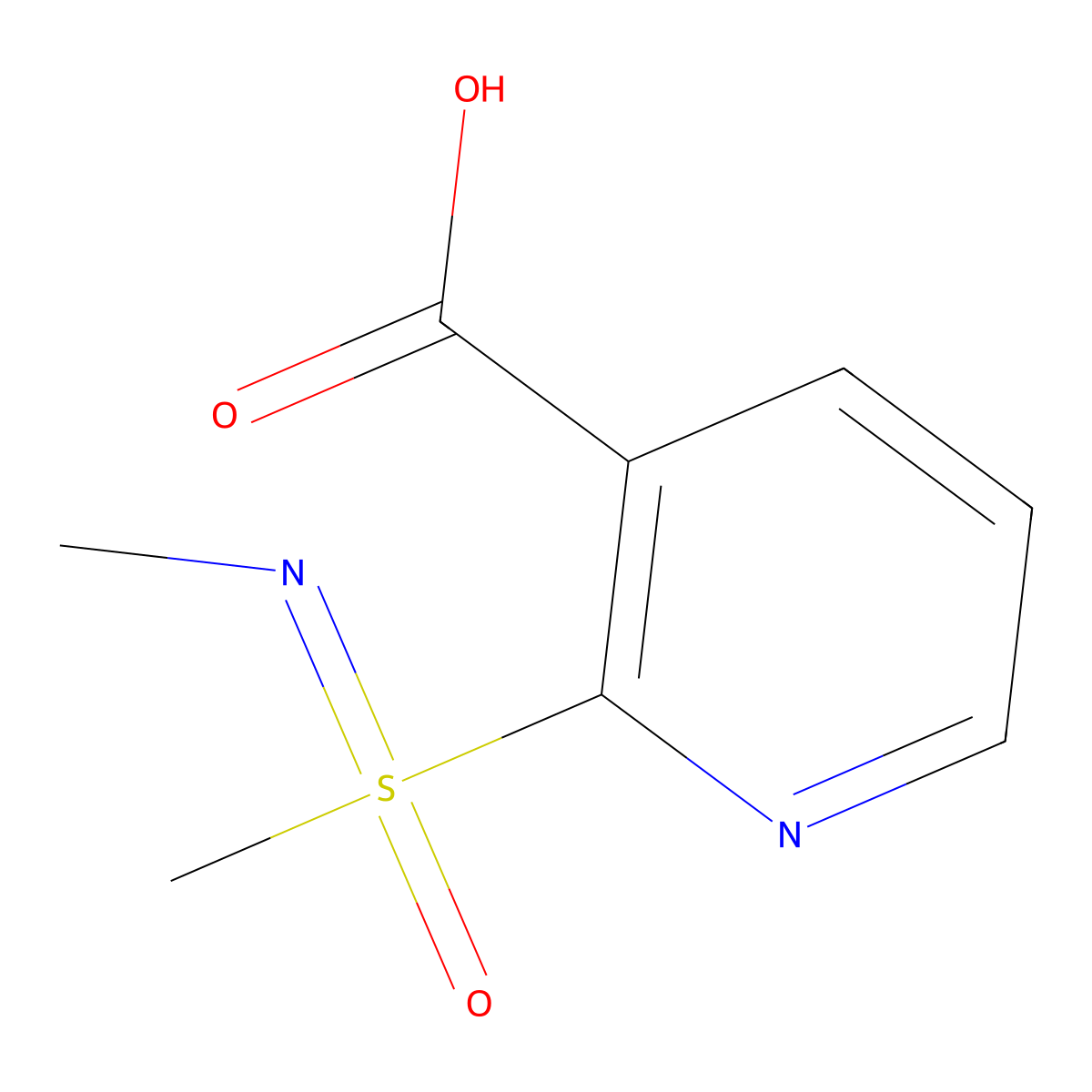 2-[Methyl(methylimino)oxo-lambda6-sulfanyl]pyridine-3-carboxylic acid molecular structure, CAS 2059932-46-4