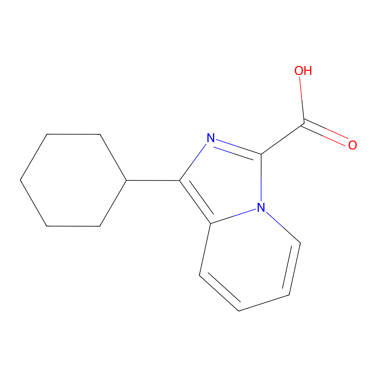 1-Cyclohexylimidazo[1,5-a]pyridine-3-carboxylic acid molecular structure, CAS 2059932-52-2