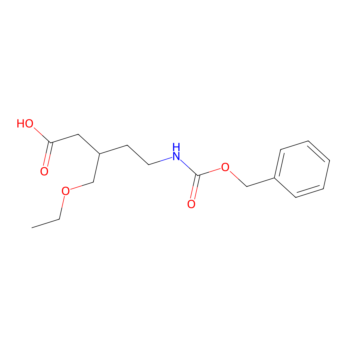 5-{[(Benzyloxy)carbonyl]amino}-3-(ethoxymethyl)pentanoic acid molecular structure, CAS 2059932-54-4