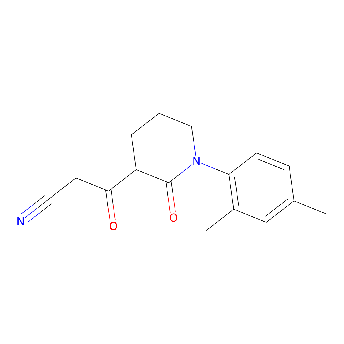 3-[1-(2,4-Dimethylphenyl)-2-oxopiperidin-3-yl]-3-oxopropanenitrile molecular structure, CAS 2059932-55-5