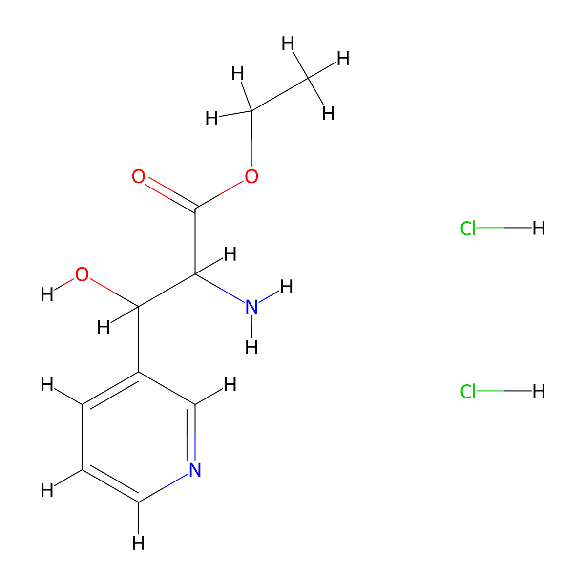 Ethyl 2-amino-3-hydroxy-3-(pyridin-3-YL)propanoate dihydrochloride molecular structure, CAS 2059932-59-9