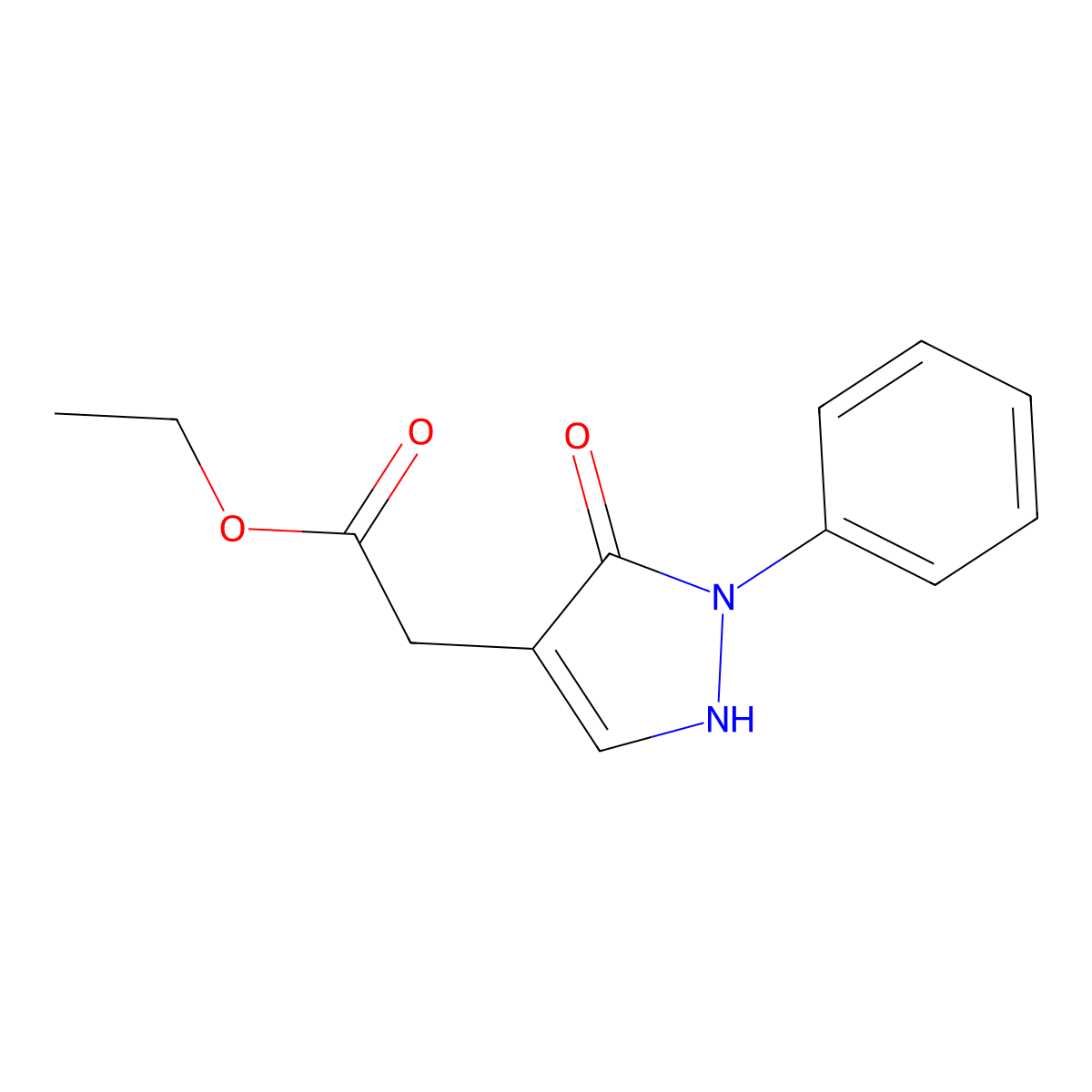 Ethyl 2-(3-oxo-2-phenyl-2,3-dihydro-1H-pyrazol-4-yl)acetate molecular structure, CAS 2059932-61-3