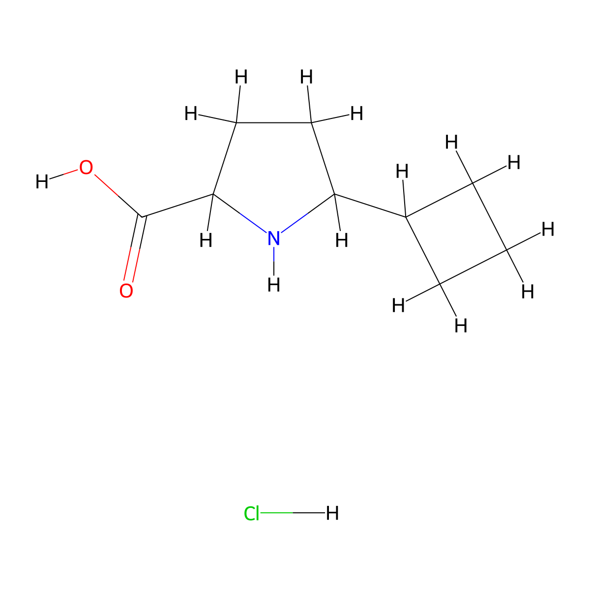 5-Cyclobutylpyrrolidine-2-carboxylic acid hydrochloride molecular structure, CAS 2059932-65-7