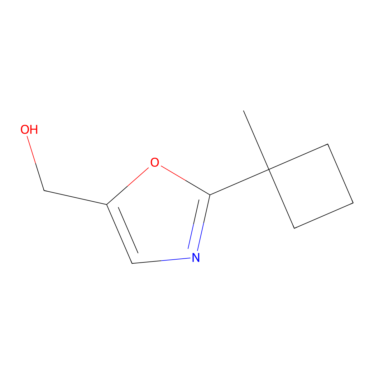 [2-(1-Methylcyclobutyl)-1,3-oxazol-5-yl]methanol molecular structure, CAS 2059932-67-9