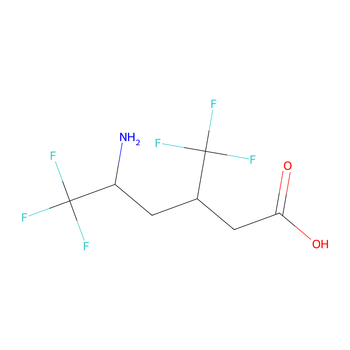 5-Amino-6,6,6-trifluoro-3-(trifluoromethyl)hexanoic acid molecular structure, CAS 2059932-71-5