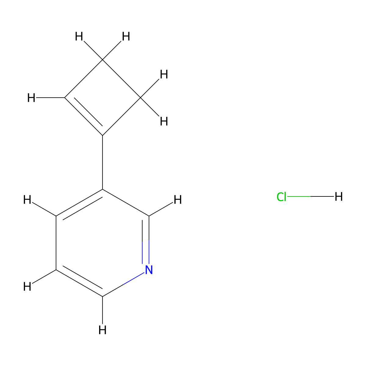 3-(Cyclobut-1-en-1-yl)pyridine hydrochloride molecular structure, CAS 2059932-78-2