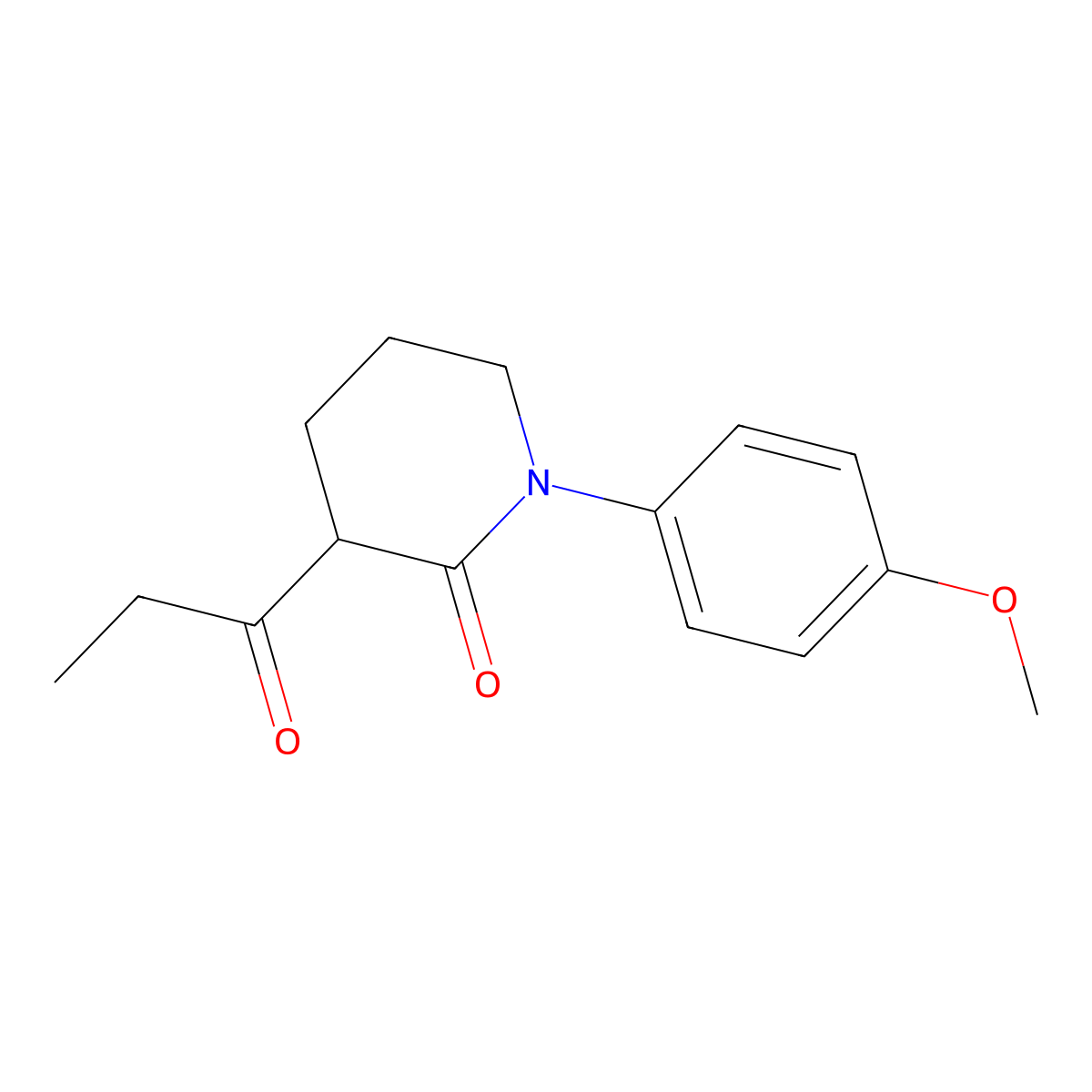 1-(4-Methoxyphenyl)-3-propanoylpiperidin-2-one molecular structure, CAS 2059932-80-6