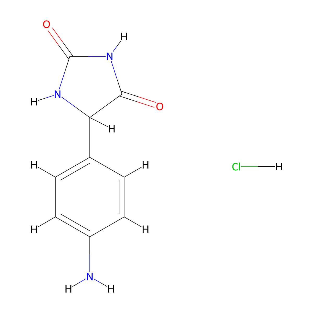 5-(4-Aminophenyl)imidazolidine-2,4-dione hydrochloride molecular structure, CAS 2059932-81-7