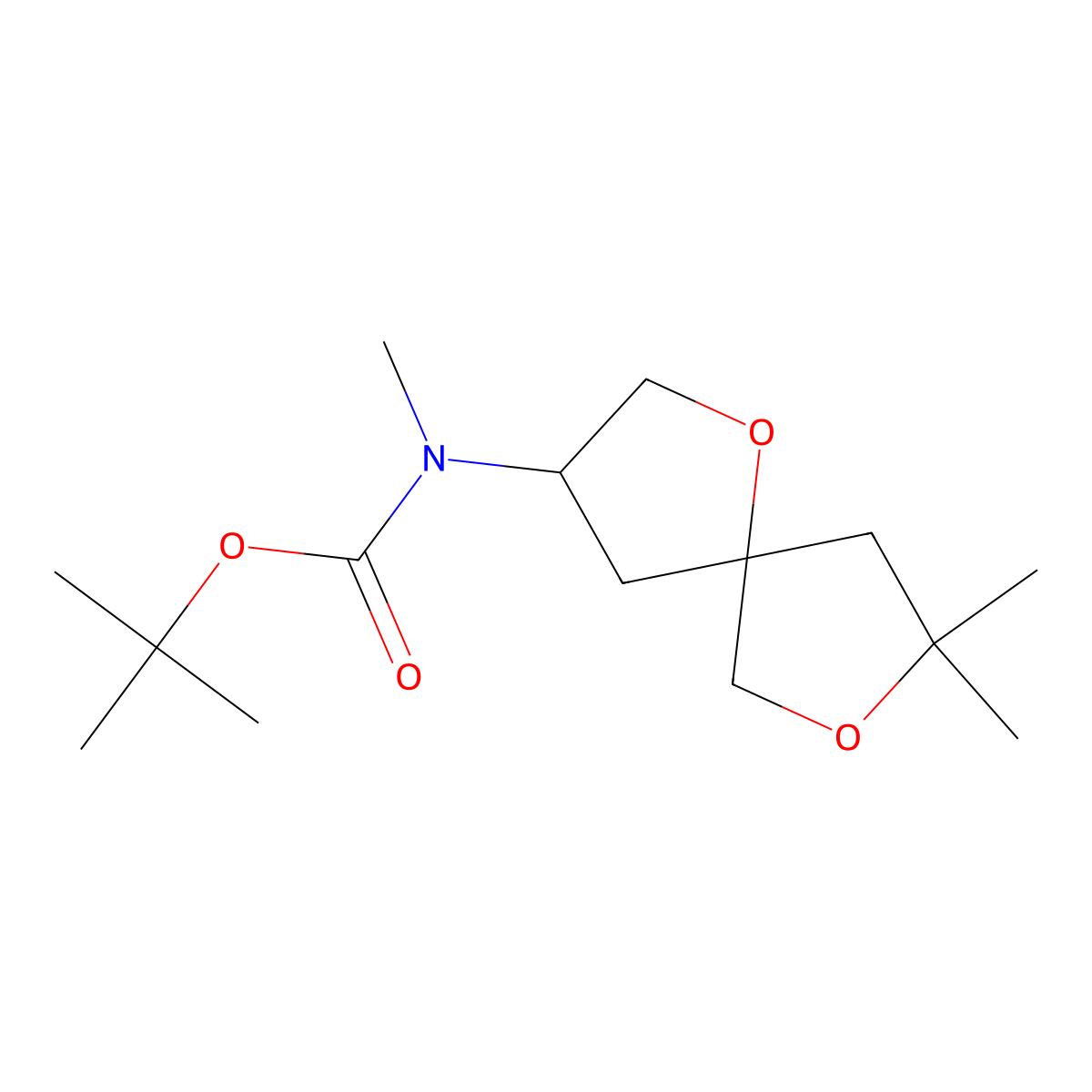 tert-Butyl N-{8,8-dimethyl-1,7-dioxaspiro[4.4]nonan-3-yl}-N-methylcarbamate molecular structure, CAS 2059932-90-8