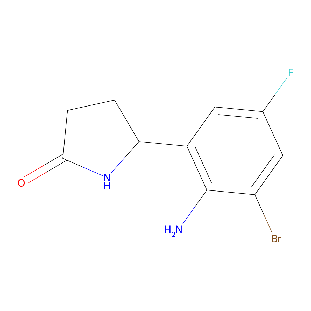 5-(2-Amino-3-bromo-5-fluorophenyl)pyrrolidin-2-one molecular structure, CAS 2059932-91-9
