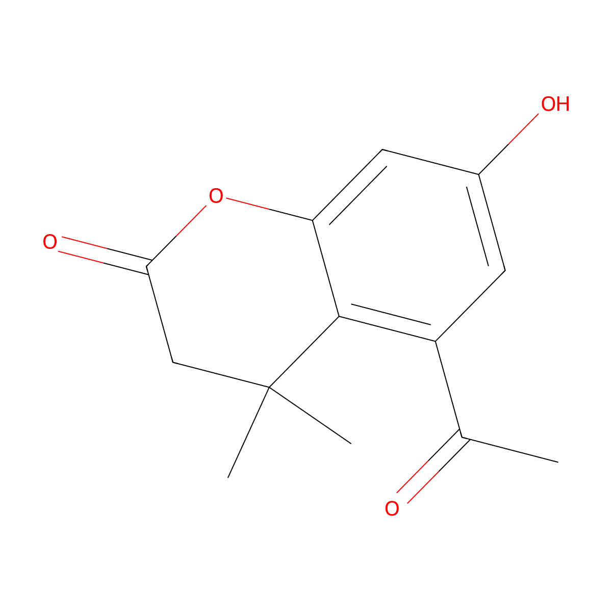 5-Acetyl-7-hydroxy-4,4-dimethyl-3,4-dihydro-2H-1-benzopyran-2-one molecular structure, CAS 2059933-00-3