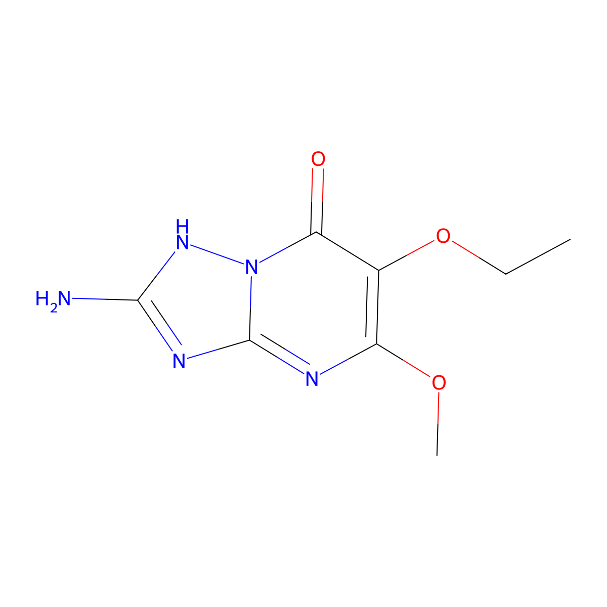 2-Amino-6-ethoxy-5-methoxy-4H,7H-[1,2,4]triazolo[1,5-a]pyrimidin-7-one molecular structure, CAS 2059933-02-5