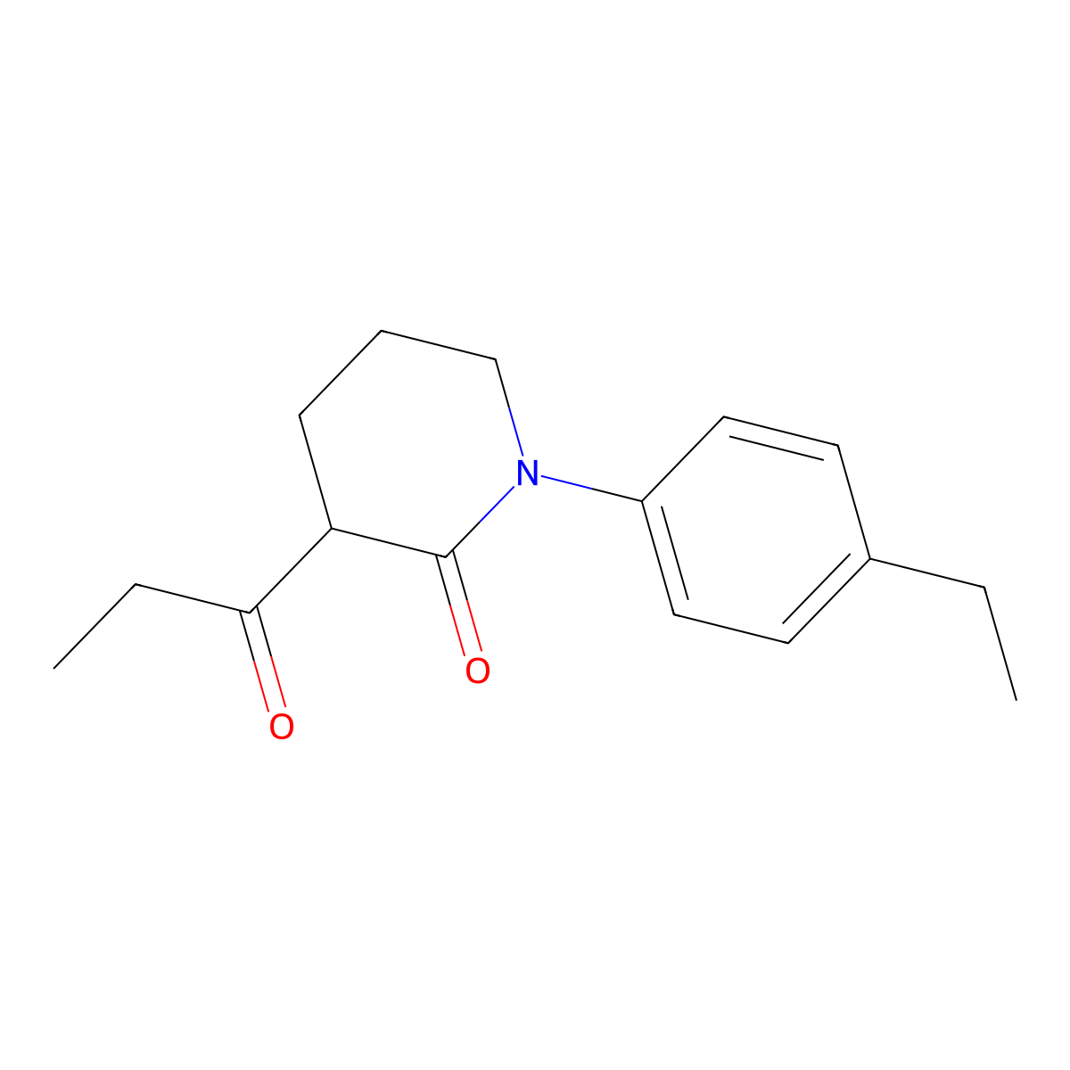 1-(4-Ethylphenyl)-3-propanoylpiperidin-2-one molecular structure, CAS 2059933-05-8
