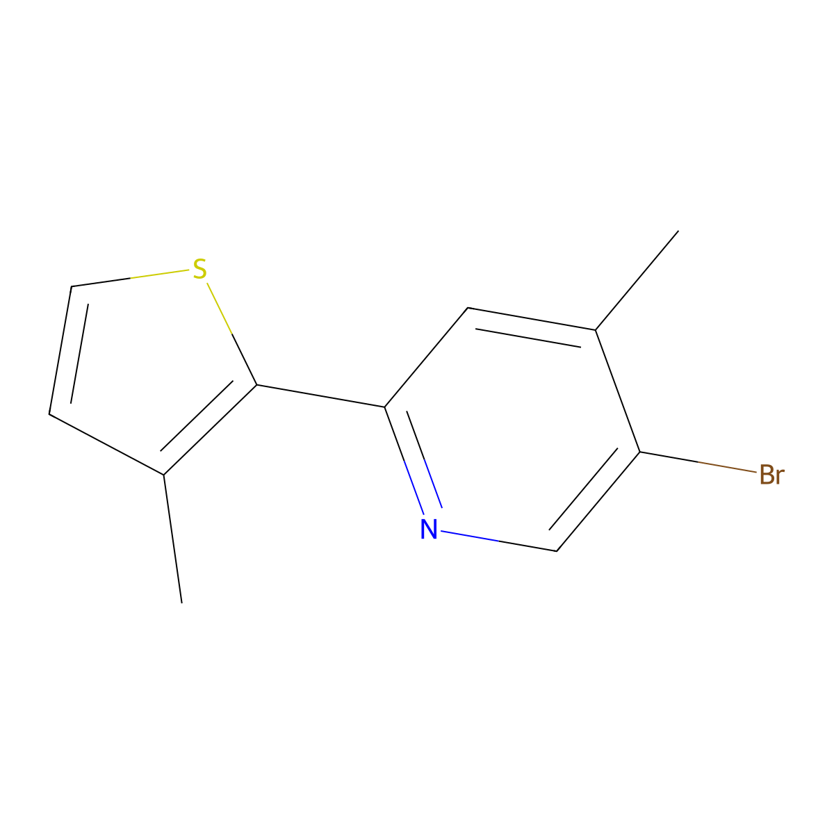 5-Bromo-4-methyl-2-(3-methylthiophen-2-yl)pyridine molecular structure, CAS 2059933-06-9