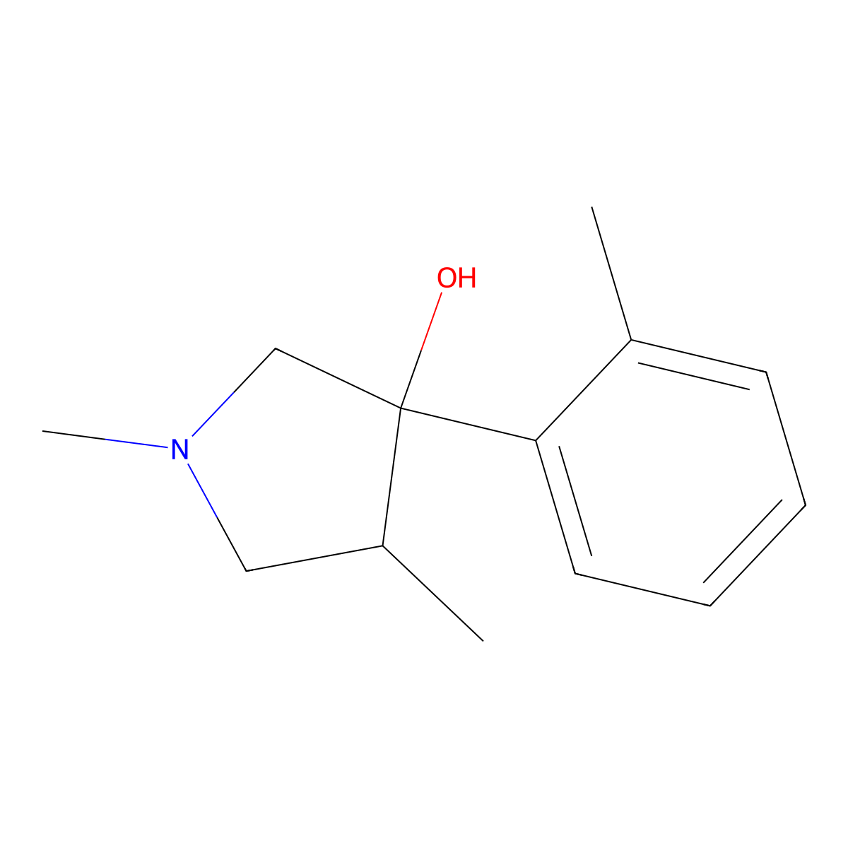1,4-Dimethyl-3-(2-methylphenyl)pyrrolidin-3-ol molecular structure, CAS 2059933-07-0