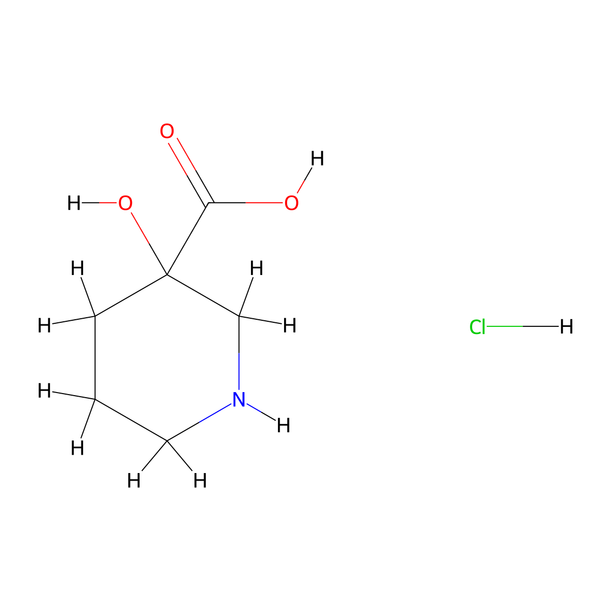 3-Hydroxypiperidine-3-carboxylic acid hydrochloride molecular structure, CAS 2059933-10-5