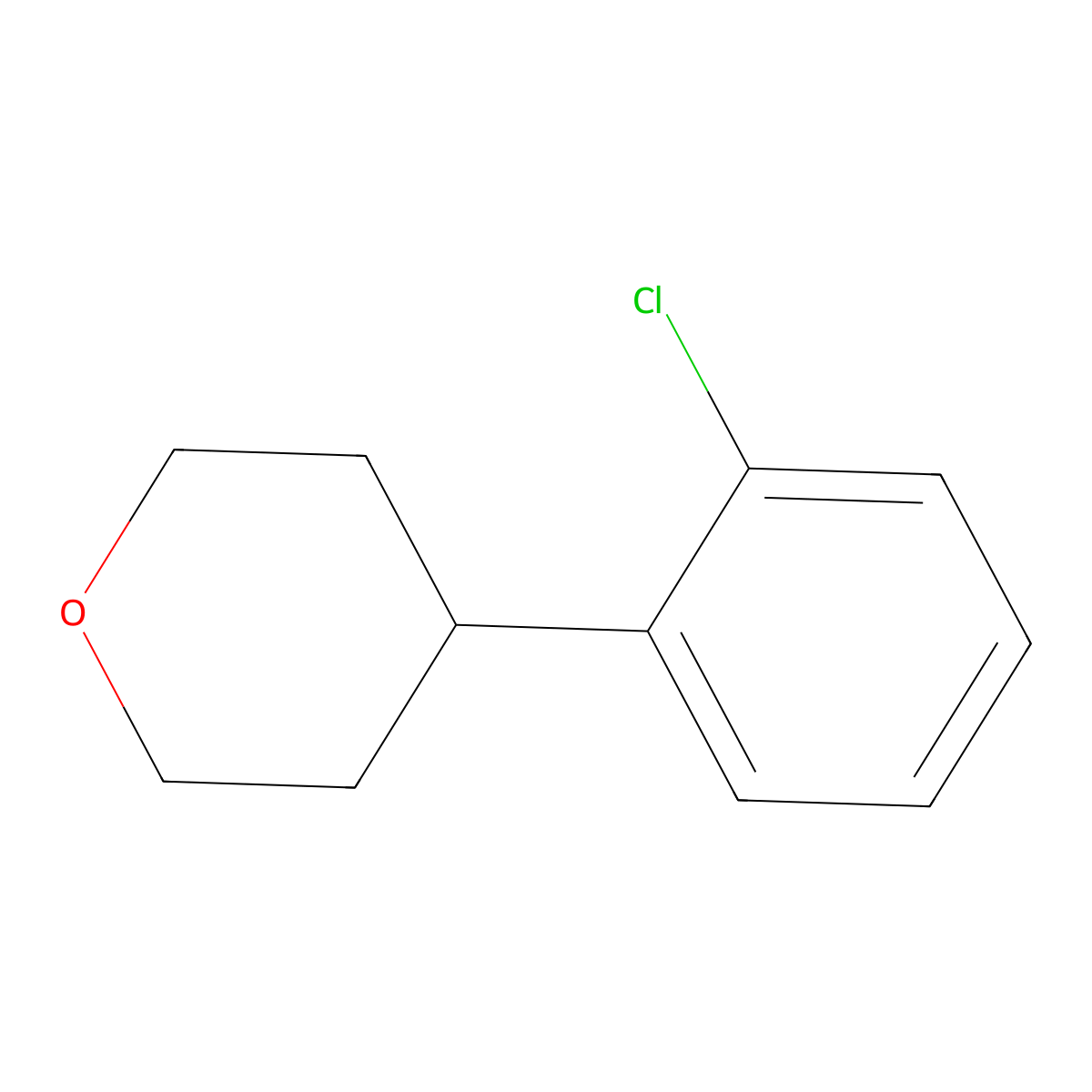 4-(2-Chlorophenyl)oxane molecular structure, CAS 2059933-11-6