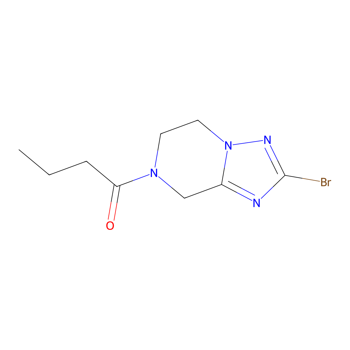 1-{2-bromo-5H,6H,7H,8H-[1,2,4]triazolo[1,5-a]pyrazin-7-yl}butan-1-one molecular structure, CAS 2059933-12-7