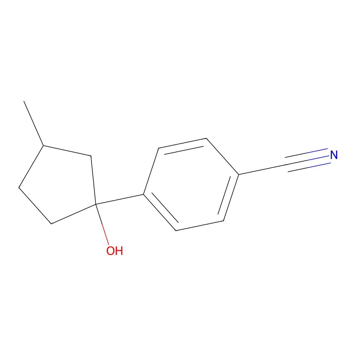 4-(1-Hydroxy-3-methylcyclopentyl)benzonitrile molecular structure, CAS 2059933-15-0