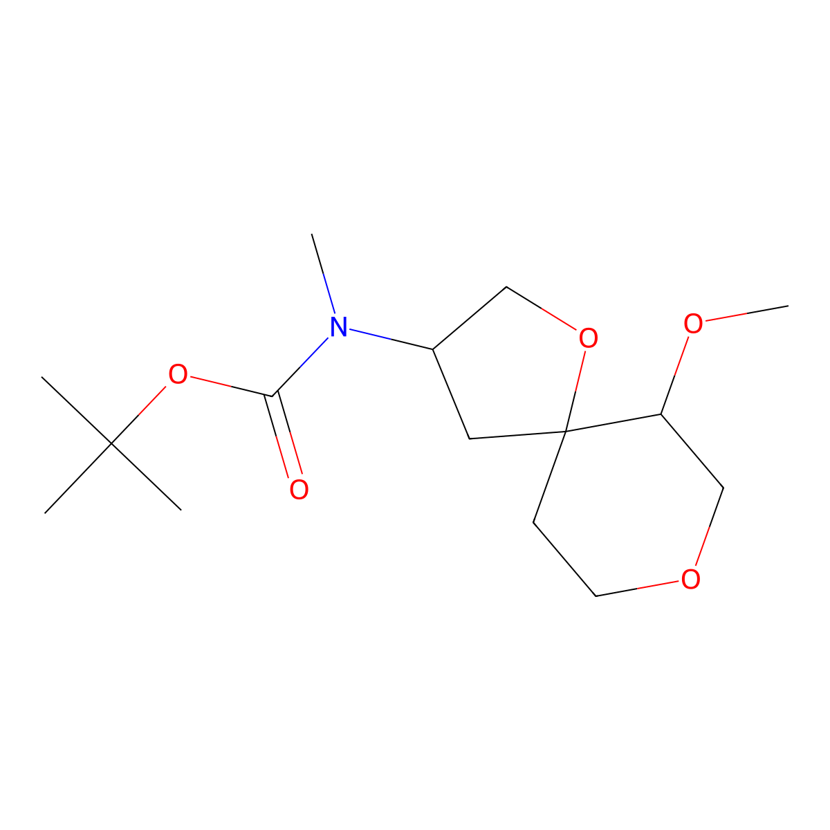 tert-Butyl N-{6-methoxy-1,8-dioxaspiro[4.5]decan-3-yl}-N-methylcarbamate molecular structure, CAS 2059933-20-7