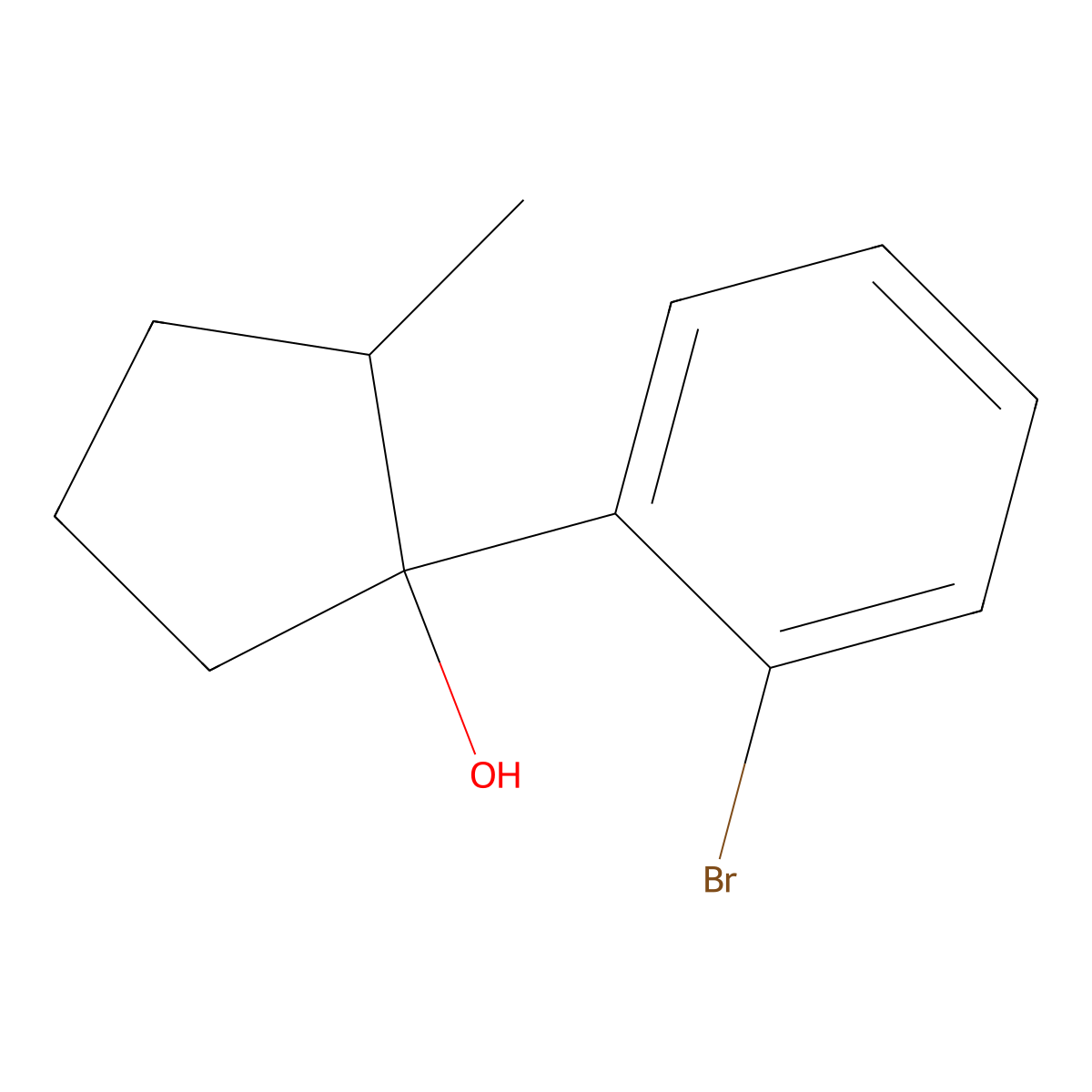 1-(2-Bromophenyl)-2-methylcyclopentan-1-ol molecular structure, CAS 2059933-23-0