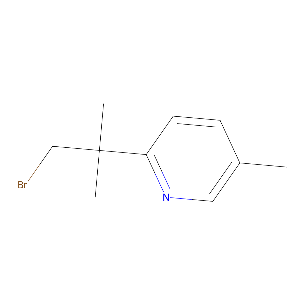 2-(1-Bromo-2-methylpropan-2-yl)-5-methylpyridine molecular structure, CAS 2059933-26-3