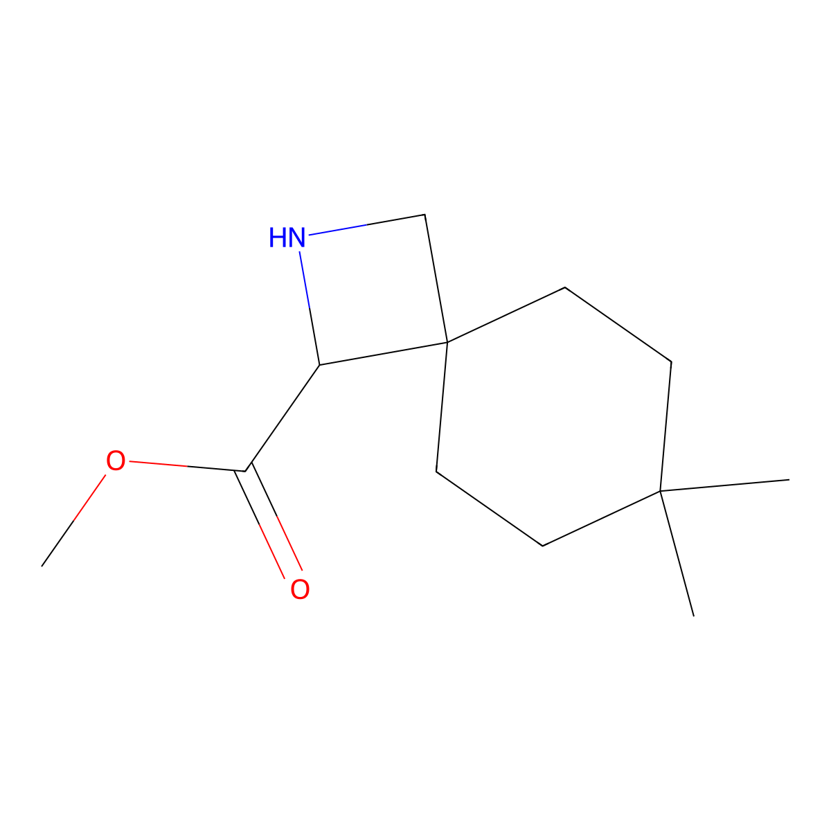Methyl 7,7-dimethyl-2-azaspiro[3.5]nonane-1-carboxylate molecular structure, CAS 2059933-30-9
