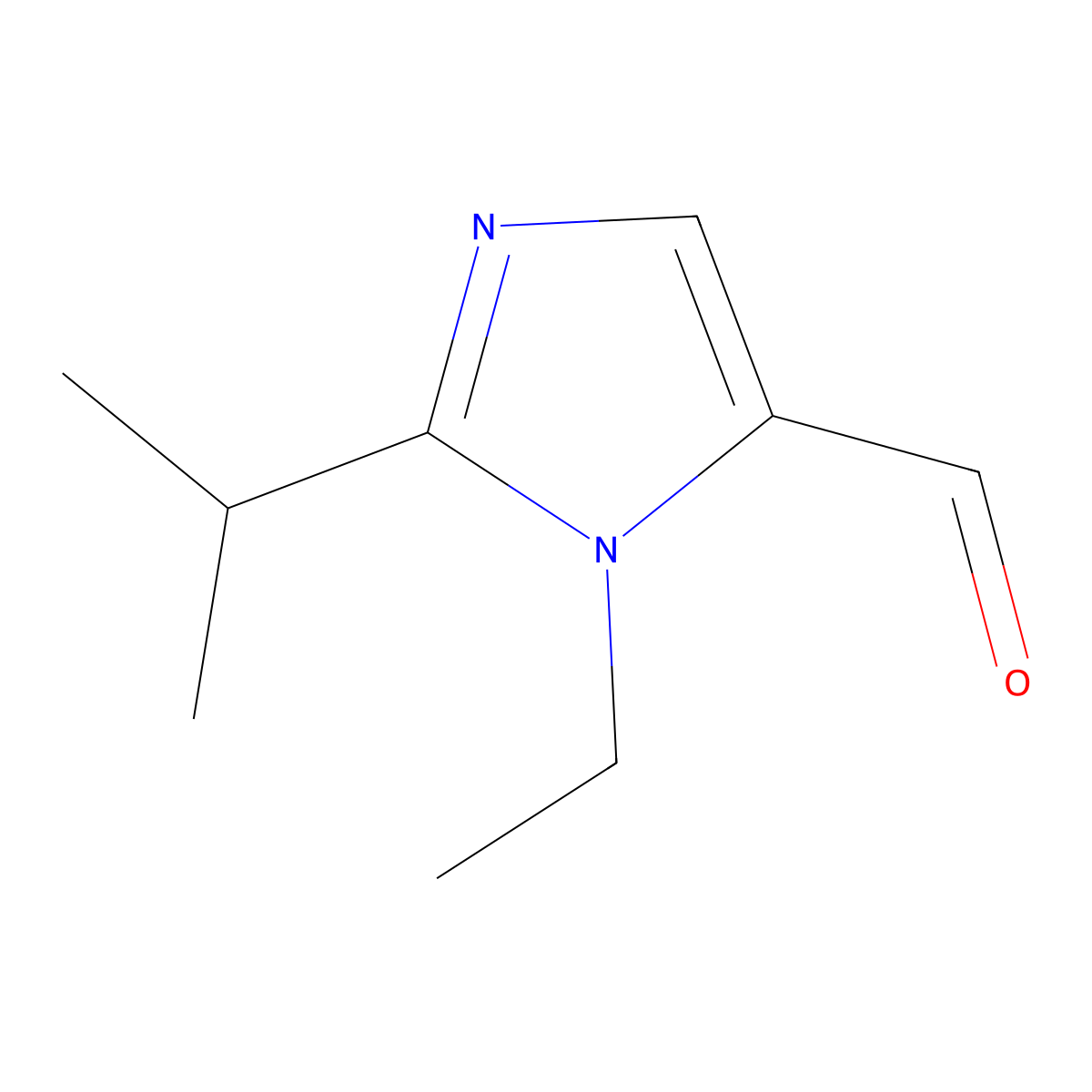 1-Ethyl-2-(propan-2-yl)-1H-imidazole-5-carbaldehyde molecular structure, CAS 2059933-33-2