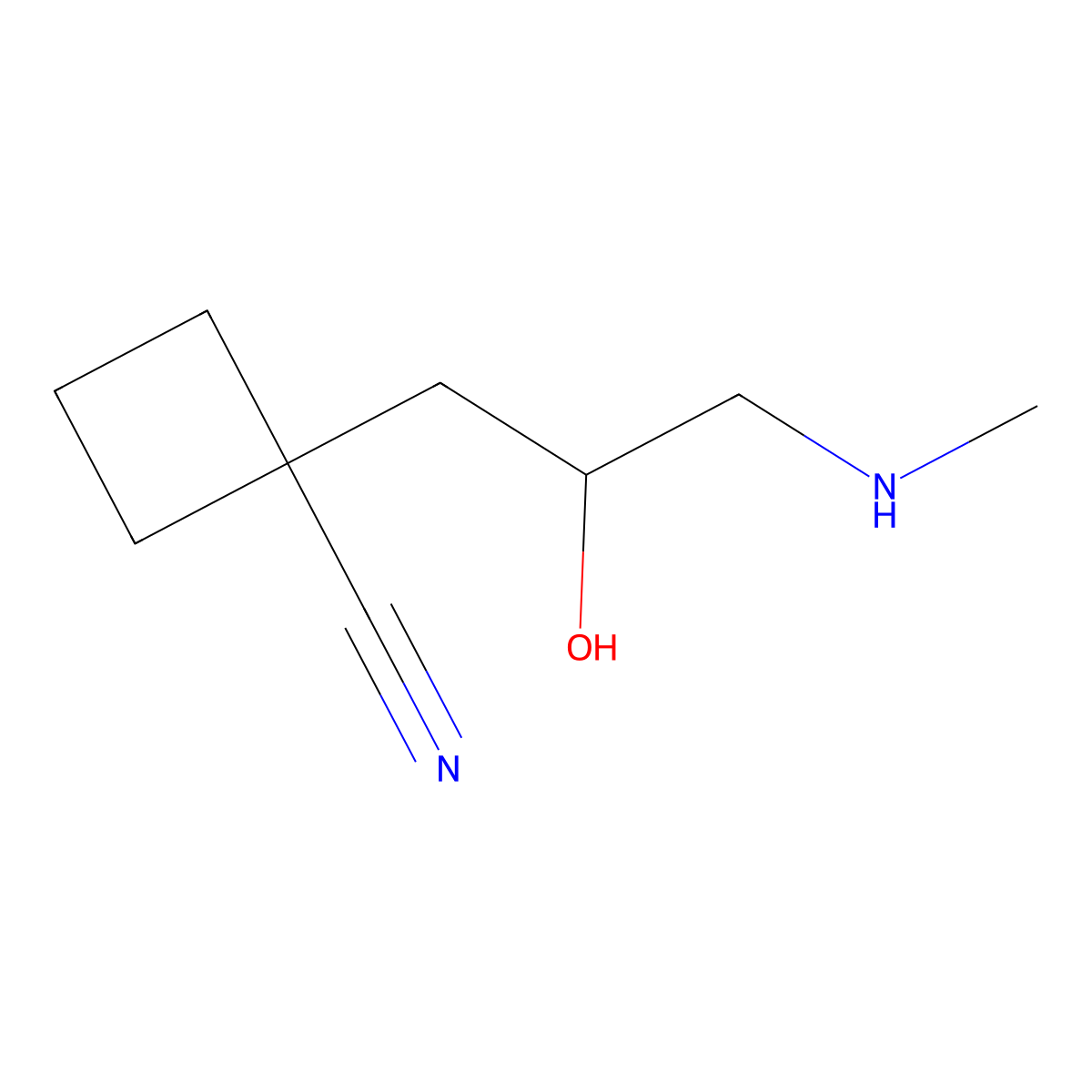 1-[2-Hydroxy-3-(methylamino)propyl]cyclobutane-1-carbonitrile molecular structure, CAS 2059933-36-5