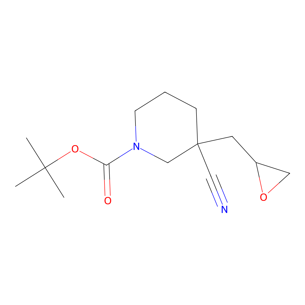 tert-Butyl 3-cyano-3-[(oxiran-2-yl)methyl]piperidine-1-carboxylate molecular structure, CAS 2059933-43-4