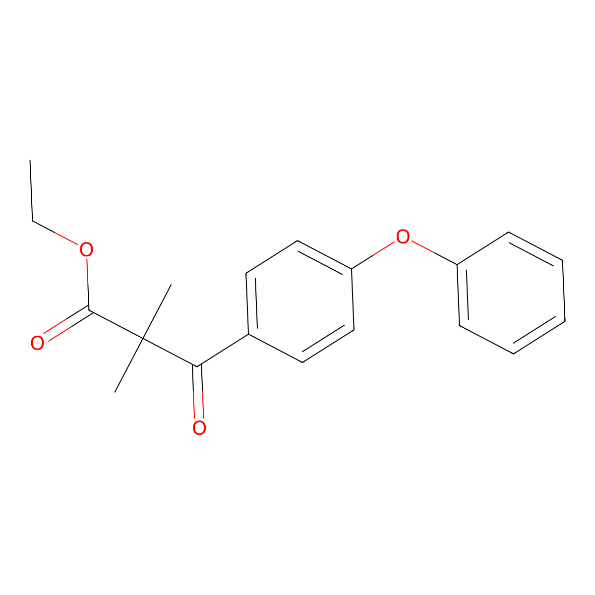 Ethyl 2,2-dimethyl-3-oxo-3-(4-phenoxyphenyl)propanoate molecular structure, CAS 2059933-44-5