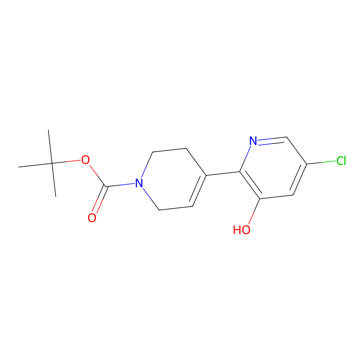 tert-Butyl 4-(5-chloro-3-hydroxypyridin-2-yl)-1,2,3,6-tetrahydropyridine-1-carboxylate molecular structure, CAS 2059933-45-6