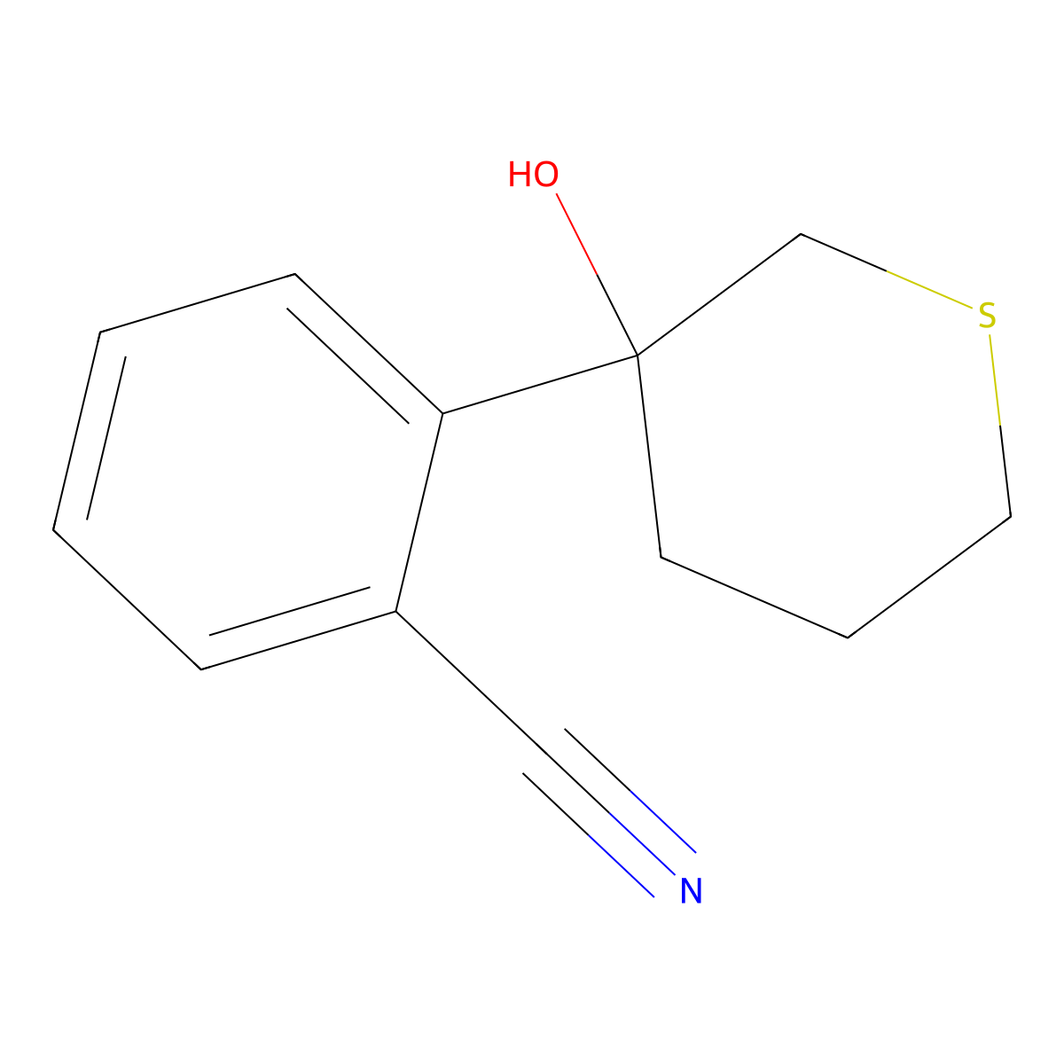 2-(3-Hydroxythian-3-yl)benzonitrile molecular structure, CAS 2059933-61-6