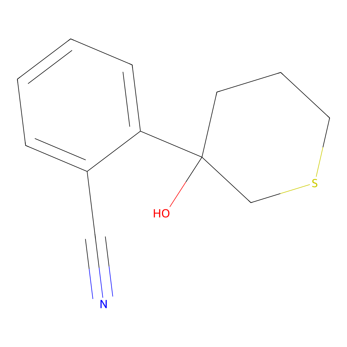 2-(3-Hydroxythian-3-yl)benzonitrile molecular structure, CAS 2059933-61-6