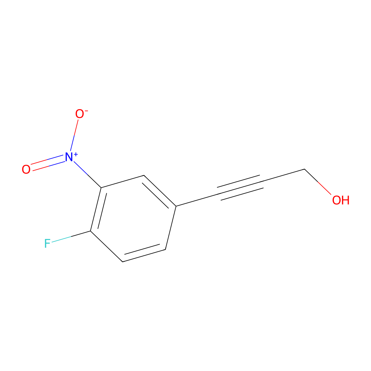 3-(4-Fluoro-3-nitrophenyl)prop-2-yn-1-ol molecular structure, CAS 2059933-71-8