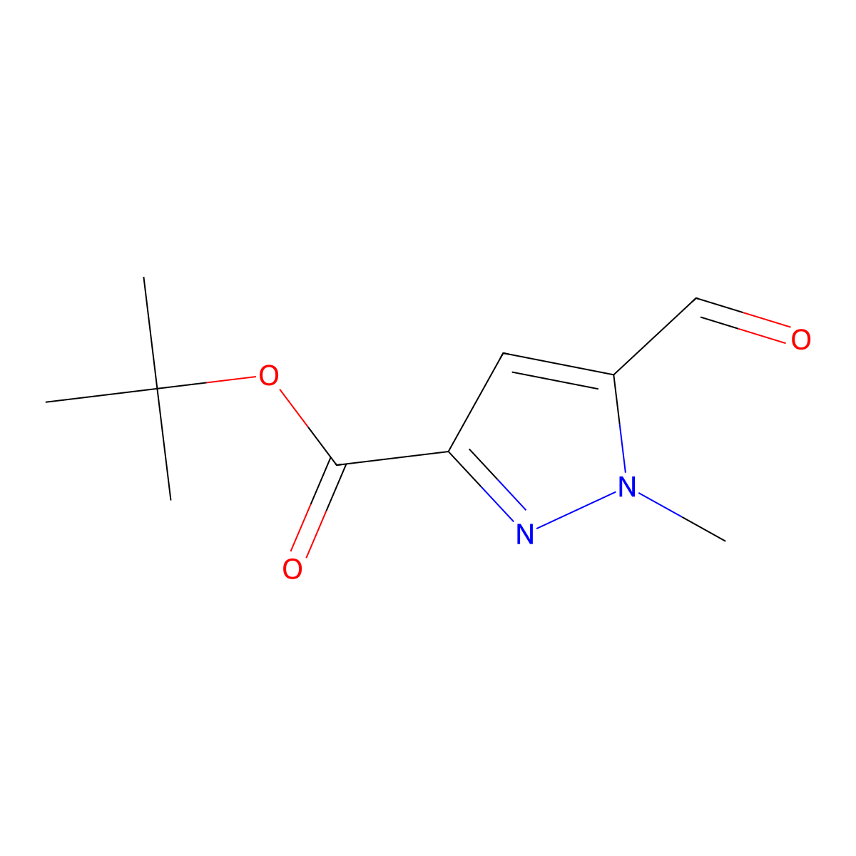 tert-butyl 5-formyl-1-methyl-1H-pyrazole-3-carboxylate molecular structure, CAS 2059933-79-6