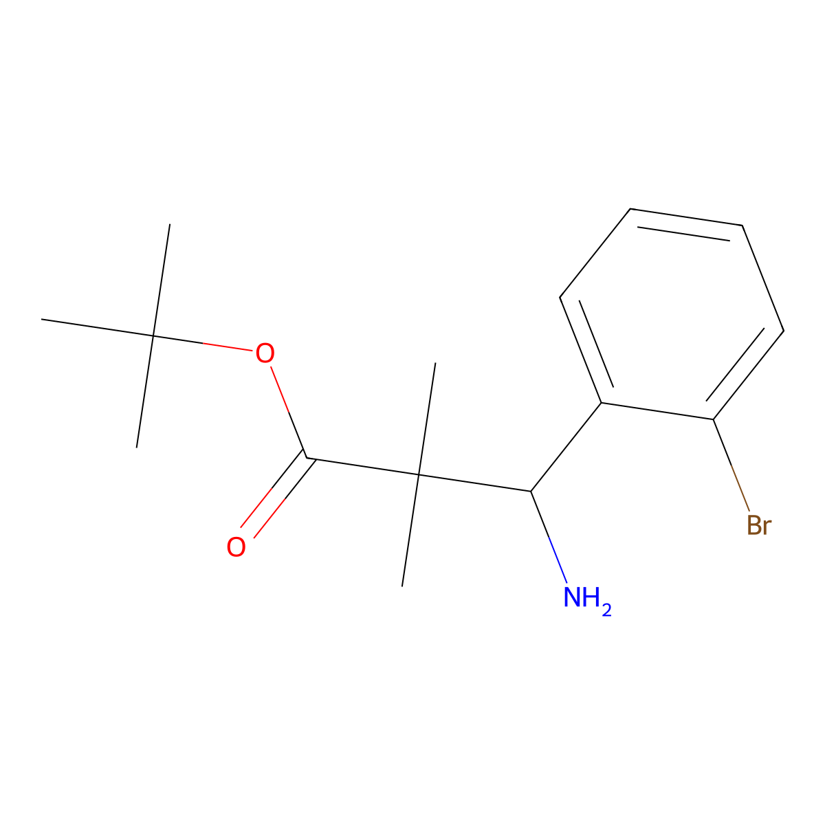 tert-Butyl 3-amino-3-(2-bromophenyl)-2,2-dimethylpropanoate molecular structure, CAS 2059934-02-8