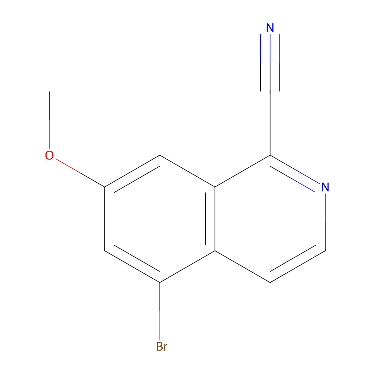 5-Bromo-7-methoxyisoquinoline-1-carbonitrile molecular structure, CAS 2059934-06-2