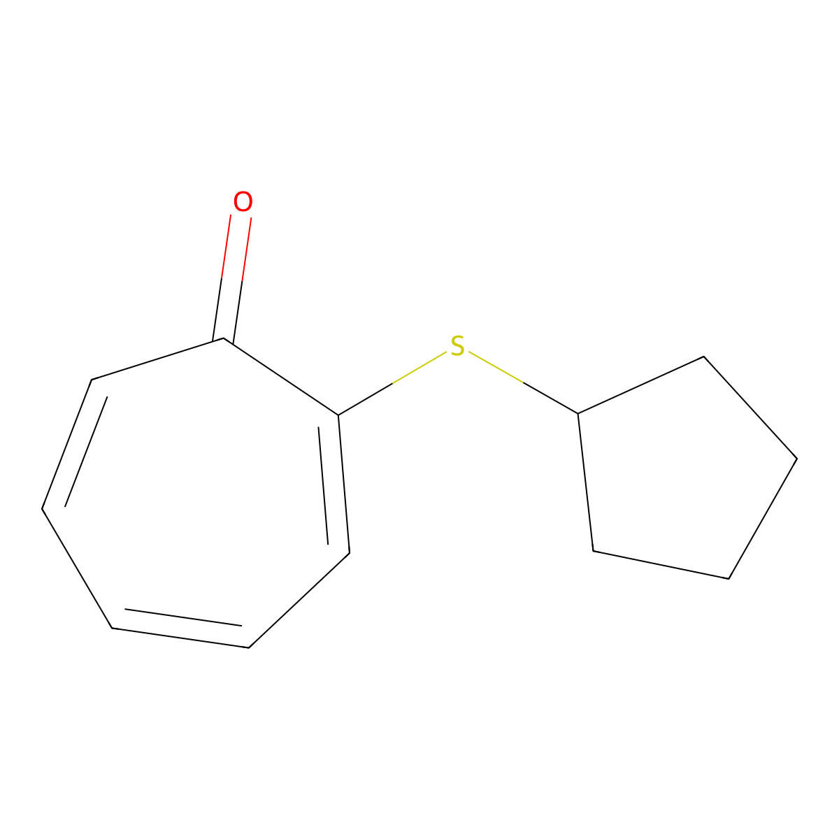 2-(Cyclopentylsulfanyl)cyclohepta-2,4,6-trien-1-one molecular structure, CAS 2059934-08-4